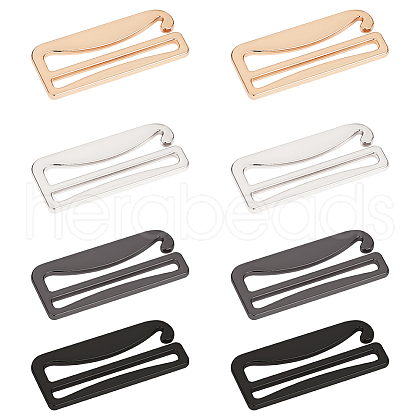 Olycraft 8Pcs 4 Colors Zinc Alloy Underwear Strap Buckles FIND-OC0003-08D-1