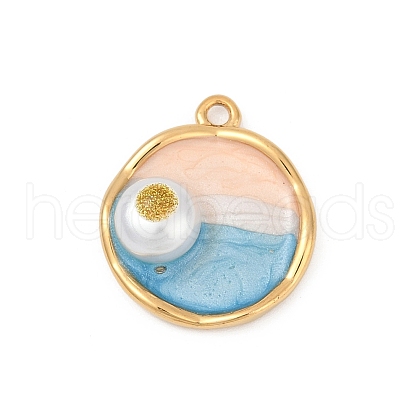 304 Stainless Steel Enamel Pendants STAS-C121-07B-G-1