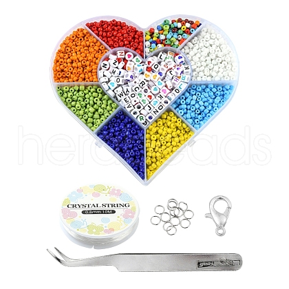 DIY Letter & Seed Beads Jewelry Set Making Kit DIY-YW0005-21-1