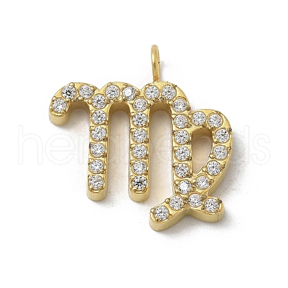 Ion Plating(IP) 304 Stainless Steel Micro Pave Cubic Zirconia Charms STAS-Z107-09G-10-1