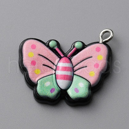Opaque Resin Pendants RESI-CJC0011-28B-1