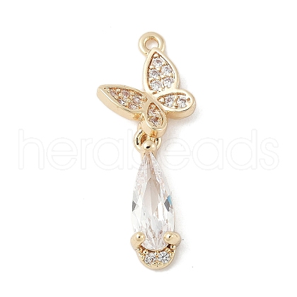 Brass Micro Pave Cubic Zirconia Pendants KK-M326-04G-1