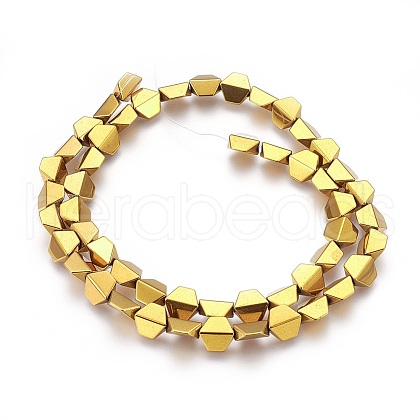 Electroplated Non-magnetic Synthetic Hematite Beads Strands G-P392-C08-1