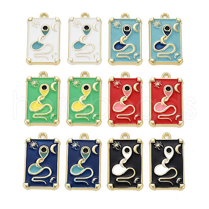 Rack Plating Alloy Enamel Pendants ENAM-T015-003-NR-1
