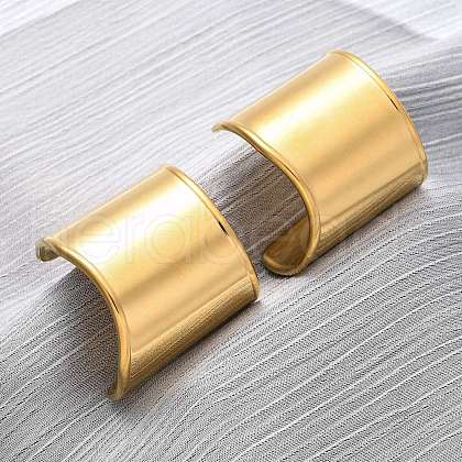 C-Shaped 304 Stainless Steel Stud Earrings for Women EJEW-A131-01A-G-1