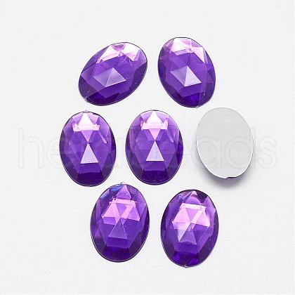 Acrylic Rhinestone Flat Back Cabochons GACR-Q011-30x40-13-1