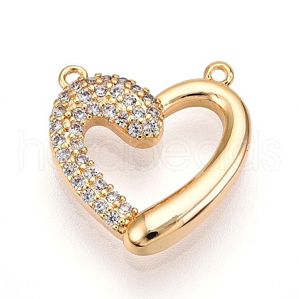 Brass Micro Pave Cubic Zirconia Charms KK-N261-02G-1