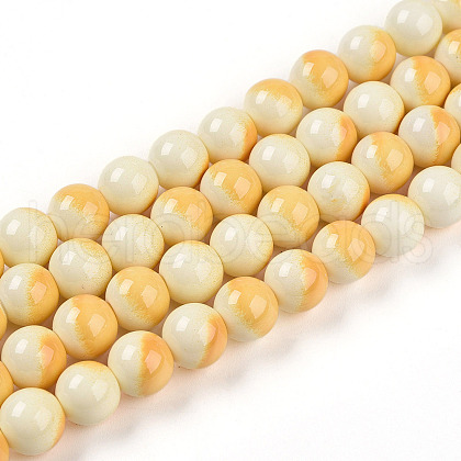 Baking Painted Glass Beads Strands DGLA-N012-8mm-03-1