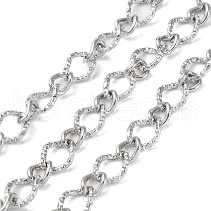 304 Stainless Steel Textured Twist Oval Link Chains CHS-G027-05P-1