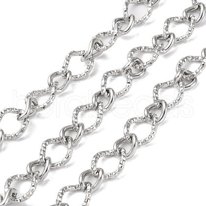Tarnish Resistant 304 Stainless Steel Textured Twist Oval Link Chains CHS-G027-05P-1