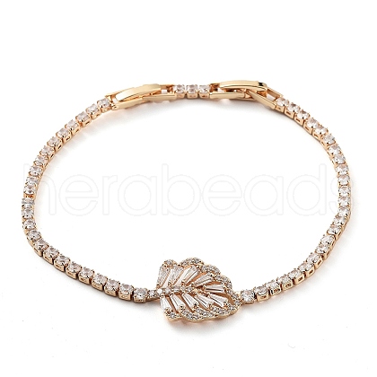 Golden Brass Link Bracelet BJEW-C055-05C-G-1