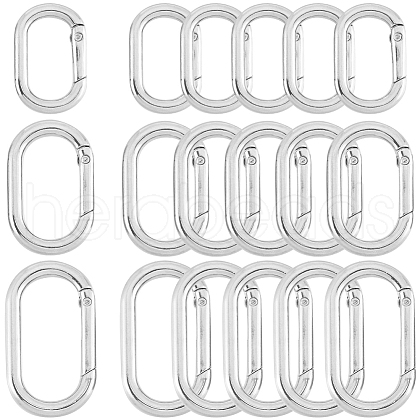 SOFPLATE 18Pcs 3 Styles Zinc Alloy Spring Gate Rings FIND-SP0001-13-1