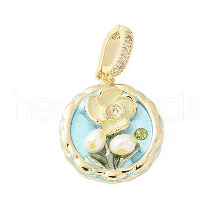 Brass Enamel Pendants KK-F886-03G-05-1