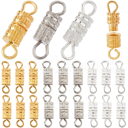 SUNNYCLUE 90Pcs 3 Colors Alloy Screw Clasps FIND-SC0012-06-1