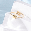 304 Stainless Steel Open Cuff Ring for Women RJEW-A071-01C-G-3