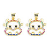 Brass Micro Pave Cubic Zirconia Pendants KK-N227-117-2