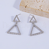Triangle Brass Dangle Stud Earrings KM2949-1