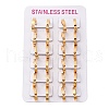 304 Stainless Steel Polishing effect Hoop Earrings EJEW-M001-15G-2