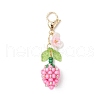 Flower Bud Glass Pearl & Seed Beads Pendant Decorations HJEW-MZ00275-05-2