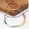 Bohemian Style Round Natural Amethyst & Lapis Lazuli & Aquamarine & Green Strawberry Quartz & Amber & Carnelian & Ruby Beaded Braided Bead Bracelets for Women UO1749-1
