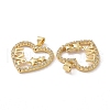Brass Cubic Zirconia Pendants KK-G453-01G-02-3