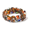 Lampwork Beads Stretch Bracelets for Men Women LAMP-P070-01-4