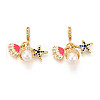 Brass Micro Pave Clear Cubic Zirconia Pendants X-KK-N271-05G-1
