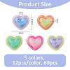 SUPERFINDINGS 60Pcs 5 Colors Opaque Acrylic Beads OACR-FH0001-058-2
