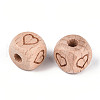 Engraved Beech Wood Beads WOOD-N015-08G-2