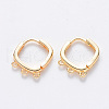 Brass Huggie Hoop Earring Findings KK-T049-14G-NF-1