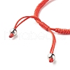 Natural Rose Quartz Barrel Beads Cord Bracelet for Her BJEW-JB07045-03-5