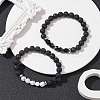 2Pcs 2 Style Natural Mixed Stone Beaded Stretch Bracelets BJEW-JB09773-2