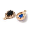 Brass Micro Pave Clear Cubic Zirconia Pendants KK-C062-021G-2