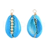 Spray Paint Cowrie Shell Pendants PALLOY-JF00449-3