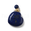 Natural Mixed Stone Perfume Bottle Pendants G-P470-01G-3