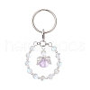 Alloy & Glass & Synthetic Moonstone Keychain KEYC-JKC01030-4