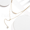 925 Sterling Silver Double Layer Necklaces NJEW-L116-11G-2