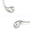 304 Stainless Steel Teardrop Open Cuff Choker Necklaces for Women NJEW-R003-01P-01-3