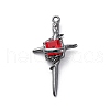 Gothic Rack Plating Alloy Pendants PALLOY-V002-14B-02-1