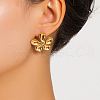 Vintage Stainless Steel Flower Stud Earrings ZQ6435-4