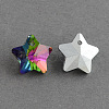 Star Electroplated Glass Pendants X-EGLA-R084-04-1