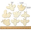 8Pcs 8 Styles Bees Shape Wood Pendant Decorations DIY-CJC0015-01-2
