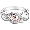 Zinc Alloy Rhinestone Finger Rings for Women FS-WG08E4B-06-5