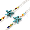 Glass Seed & Shell Pearl & Starfish Synthetic Turquoise Beads Eyeglasses Chains AJEW-TA00040-3