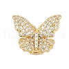 Brass Micro Pave Clear Cubic Zirconia Magnetic Clasps KK-C066-13G-1