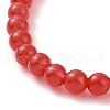 Round Natural Malaysia Jade(Dyed) Bead Stretch Bracelets BJEW-JB09127-6