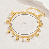 Brass Crystal Rhinestone Round Ball Bell Tassel Anklets for Women KC2623-3