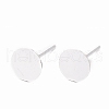 925 Sterling Silver Round Flat Pad Stud Earring Findings STER-T002-201S-1