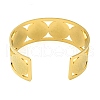 304 Stainless Steel Wide Hollow Saint Benedict Medal Open Cuff Bangles BJEW-S154-01G-3
