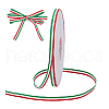 50 Yards Tricolor Polyester Striped Grosgrain Ribbon OCOR-WH0078-199A-7